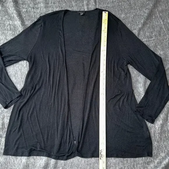 J.JILL Wearever Collection Black Cardigan L Rayon Spandex - Picture 5 of 9